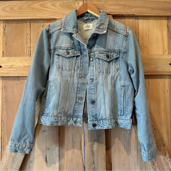 Marine Layer Embroidered Denim Jacket with Sunburst Design Size M - Picture 4 of 12